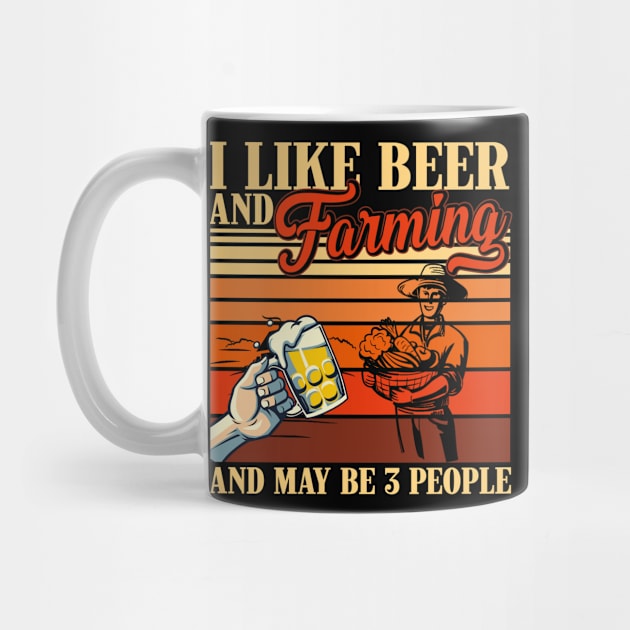 Vintage I Like Beer and Farming and Maybe 3 People For Men Women by gussiemc